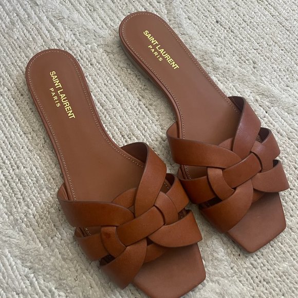 Saint Laurent Nu Pieds Leather Slides - Picture 4 of 4